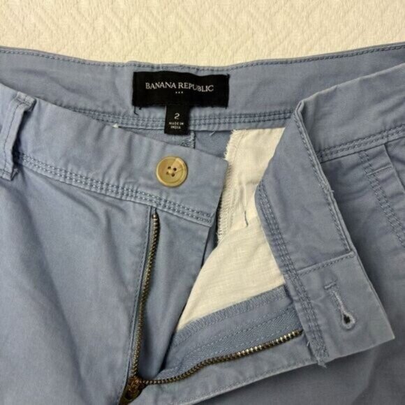Banana Republic Women's Size 2 Country Blue 5 Inch Inseam Cuffed Hem Shorts Mom - Picture 7 of 11